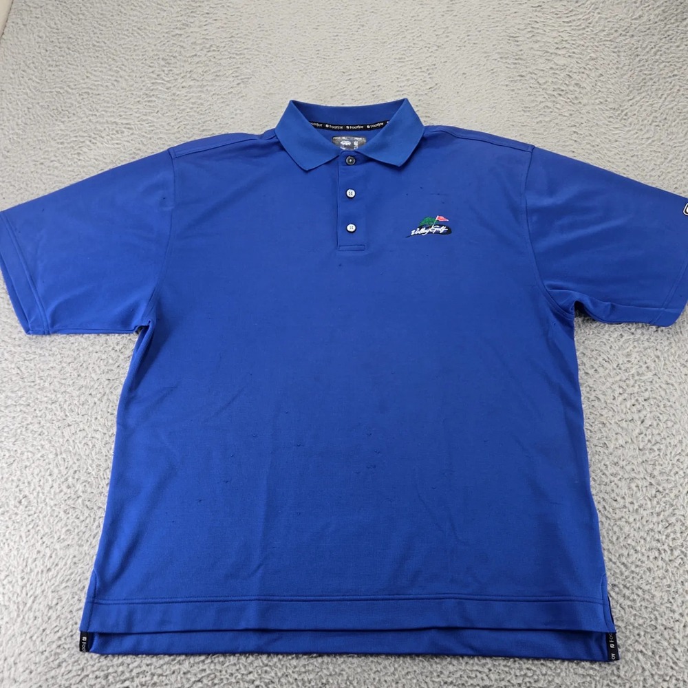 FJ Footjoy Shirt Mens Large Blue Prodry Superlite Golf Polo Valley Golf - Picture 1 of 13